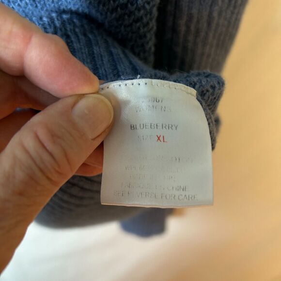 Woolrich Medium Blue Cotton Textured Knit 1/2 Zip Mockneck Sweater Size XL - Picture 9 of 13